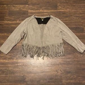 Bob Mackie Faux Suede Fringe Jacket